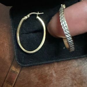 💕 Yellow and white 14k gold hoops 💕